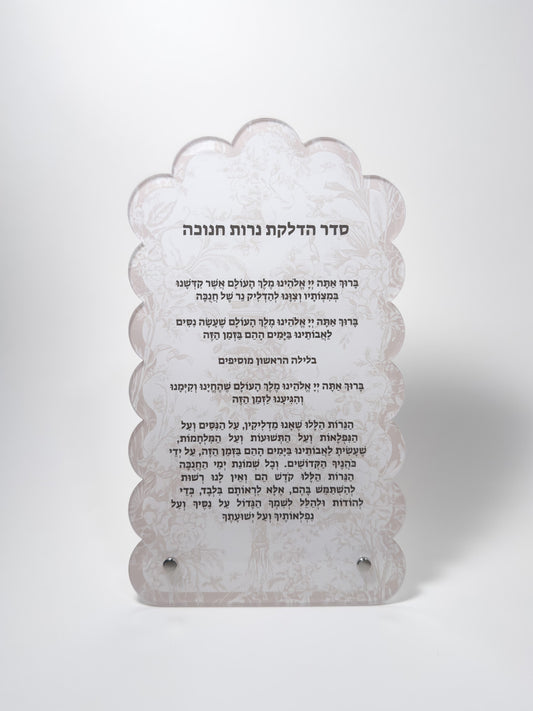 White Chanukah Brachos Card